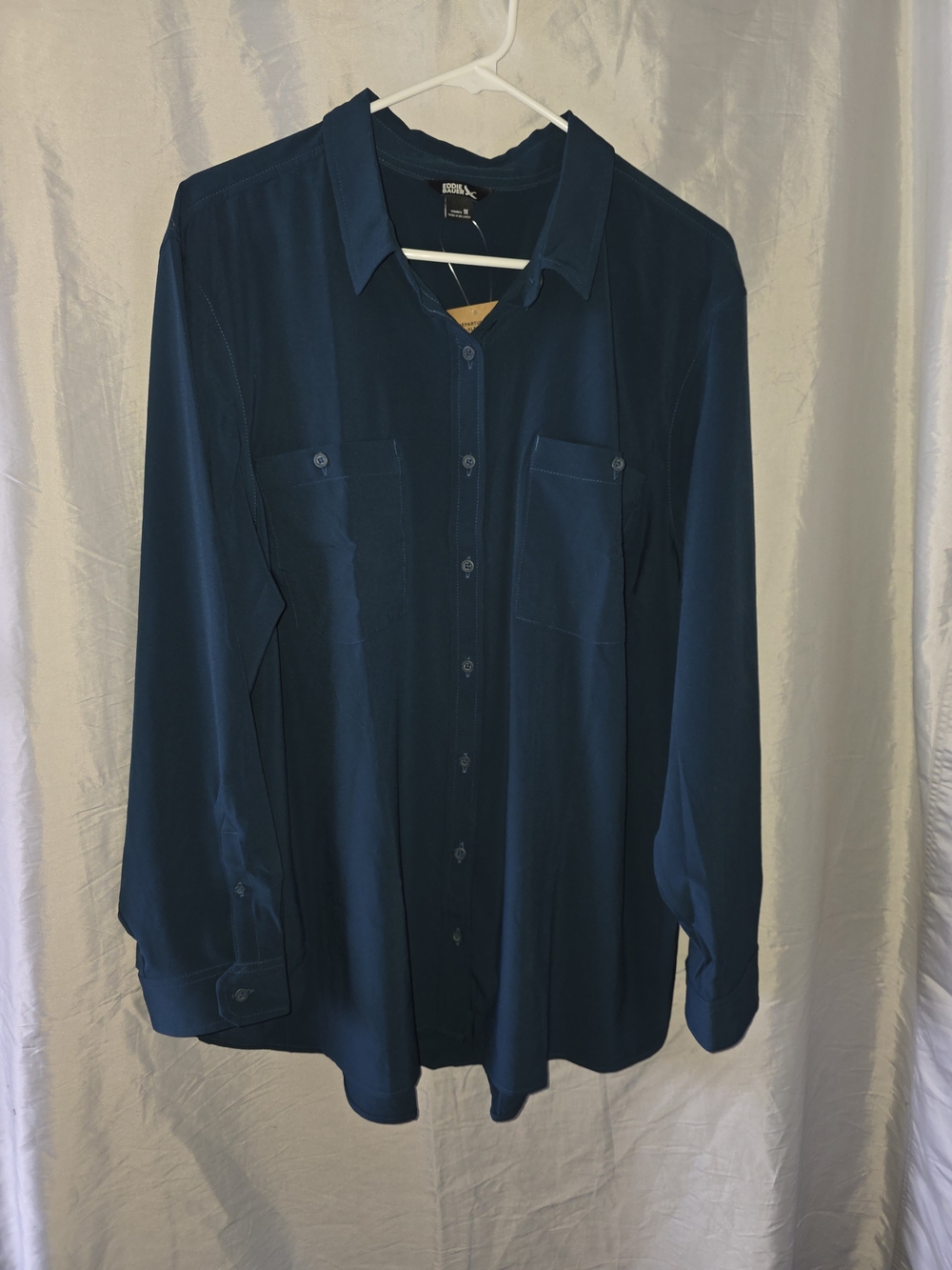 Eddie Bauer Women's Button-Up Shirt Blouse in Teal